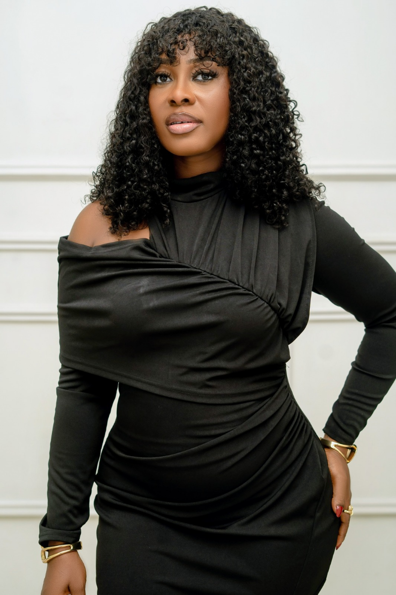 Estelle Draped Dress Black