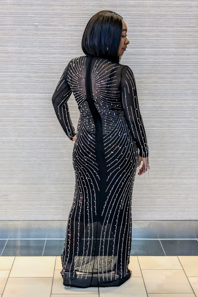 Grace Shimmering Black Dress