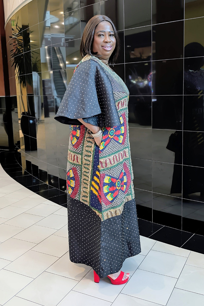 Midnight Radiance Ankara Gown.