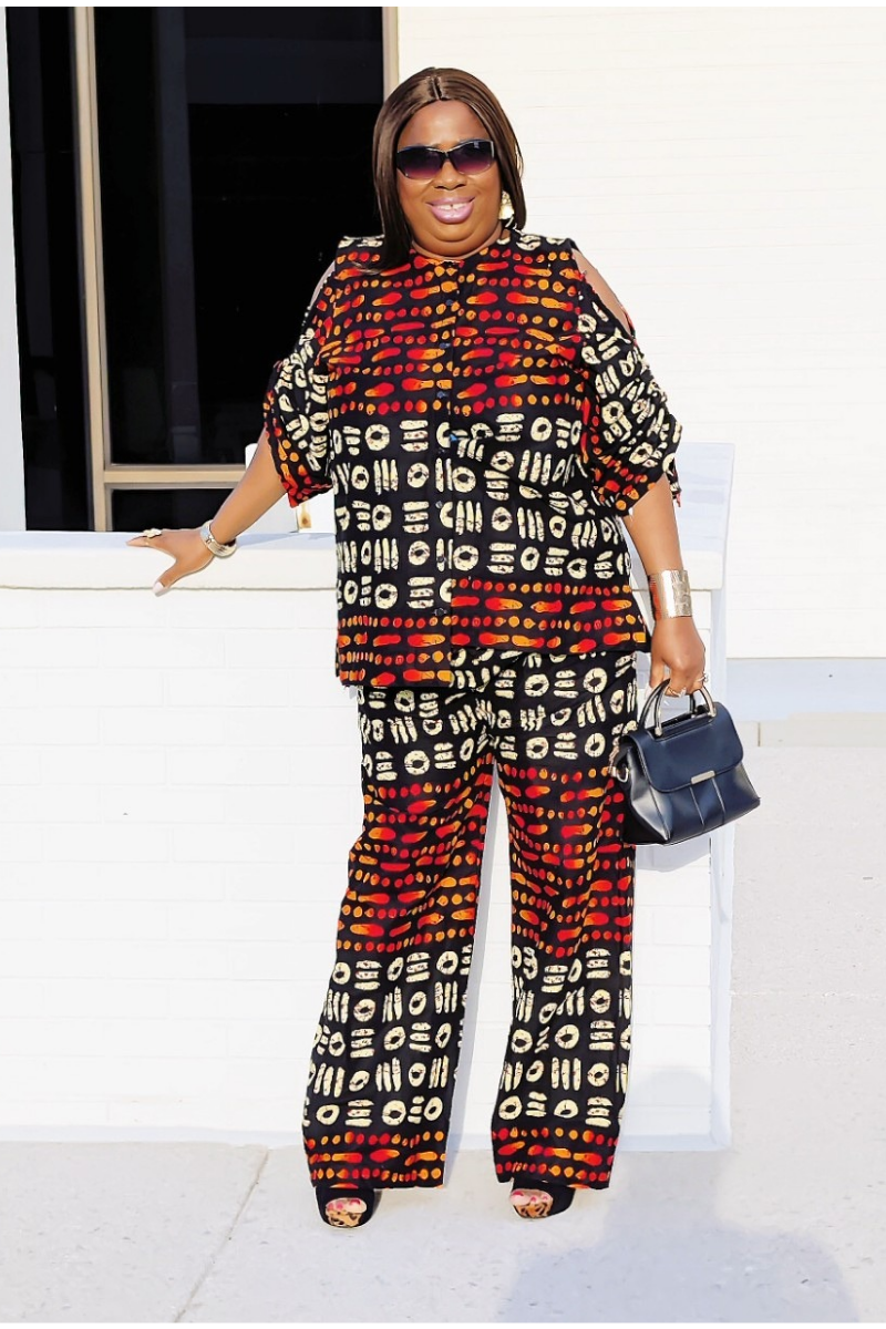 Amira 2 Piece Pants Set. Orange