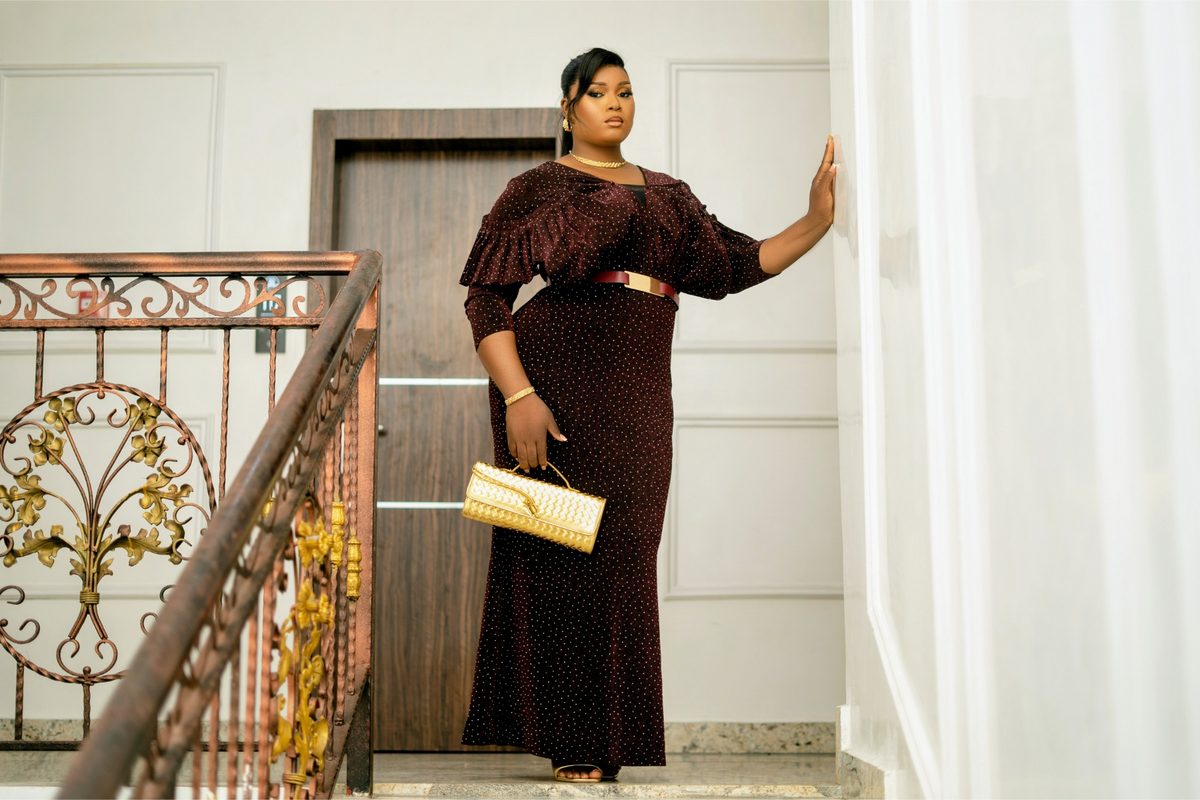 Noir Radiance Evening Gown