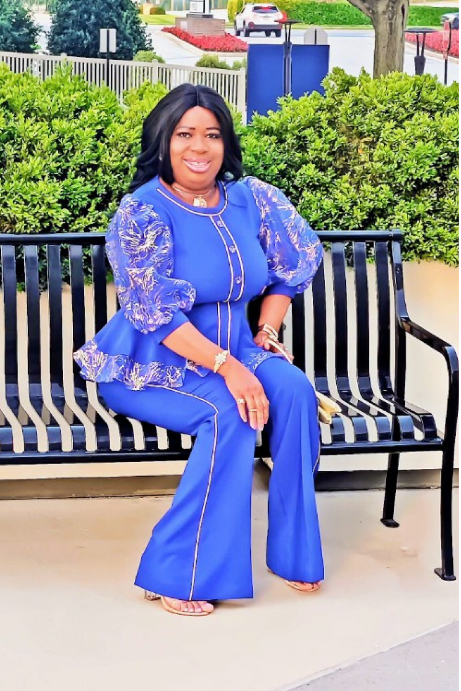 Zaria Royal Blue Peplum Set.