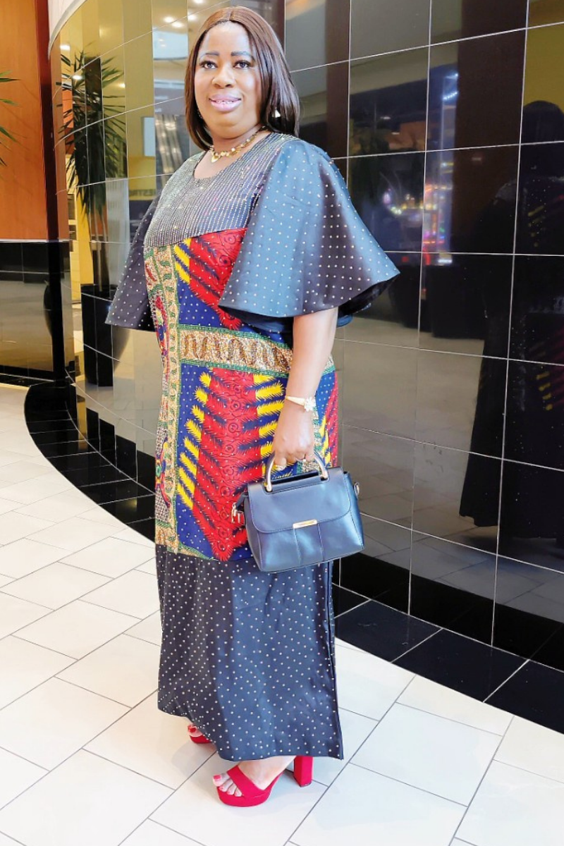 Midnight Radiance Ankara Gown.