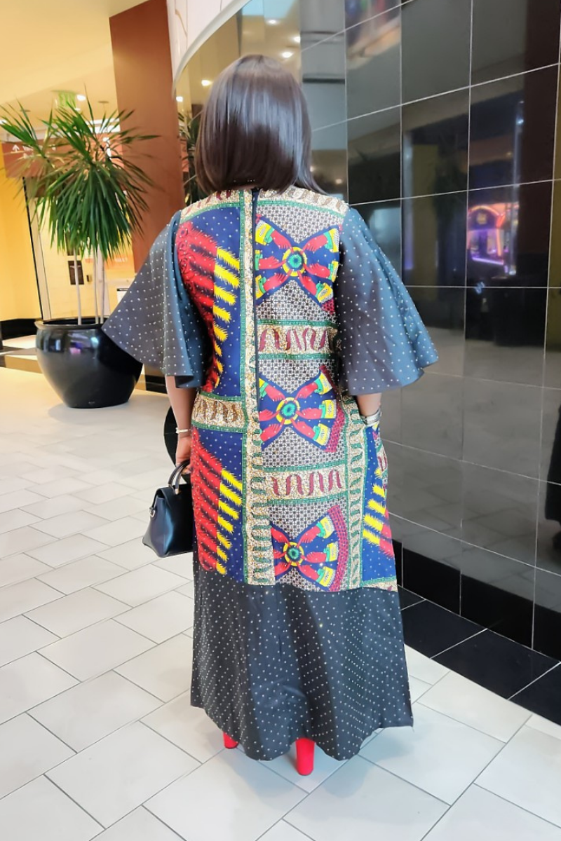 Midnight Radiance Ankara Gown.