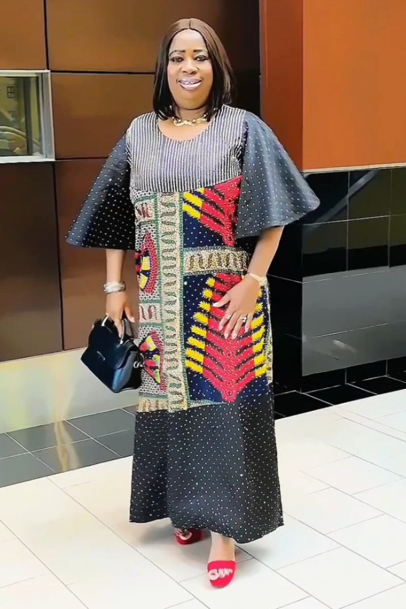 Midnight Radiance Ankara Gown.