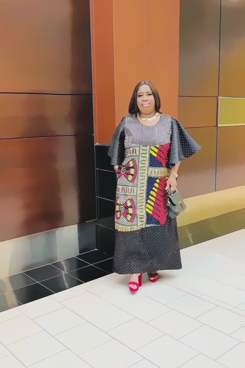 Midnight Radiance Ankara Gown.